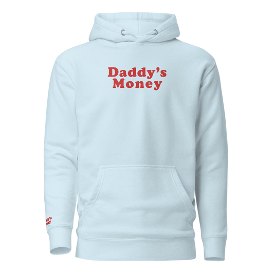 Daddy's Money│ Baby Blue / Red font Hoodie