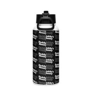 Daddy’s Money — Black Straw Lid Water Bottle