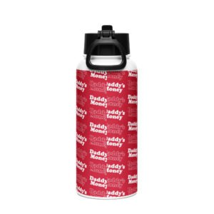 Daddy’s Money — Red Straw Lid Water Bottle